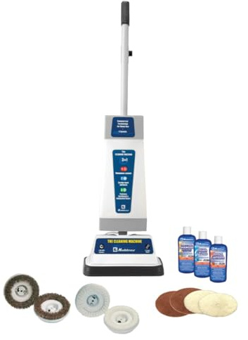Koblenz Shampooer and Polisher Cleaning Machine, Floor Cleaner with 1100-rpm Motor, 5' Power Cord, 120-oz Tank, 2-Speed Settings, Scrubbing Brushes, Lambswool Pads, and Polishing Pads, P-820 B