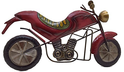 Crispe Metall Wand-Deko - Motorrad – 44 x 25cm - geprägte 3D Wanddekoration - Wandbild inkl. praktischer Wandbefestigung – dekorative Wandskulptur – für In- und Outdoor