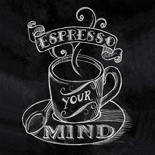 levandeo Glasbild 30x30cm Wandbild Glas Schwarz Weiß Espresso Spruch Lustig Wanddeko Kaffee Coffee Küche Küchendeko Deko