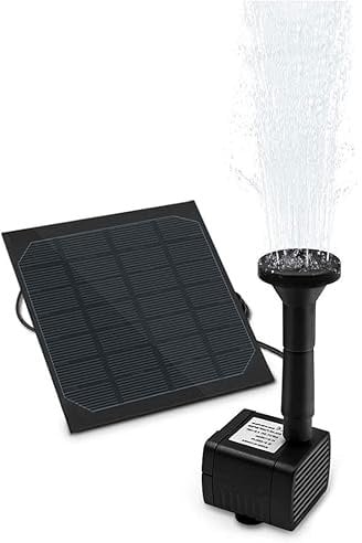 omitium Fuente solar, bomba solar de agua para estanque de exterior, bomba solar de agua con 1,4 W, panel solar monocristalino para estanques de jardín, piscinas para pájaros, fuentes de jardín