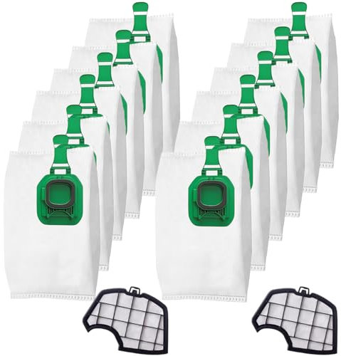 12 Sacchetti per Folletto vk140 vk150 con 2 Filtri