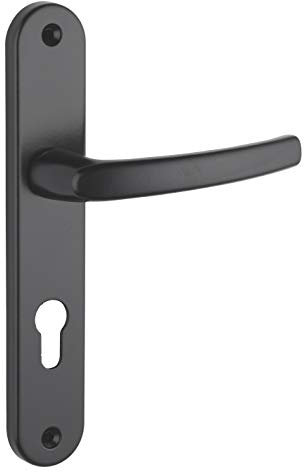 Thirard - Ensemble de Poignées pour Porte d'Entrée Sultane - Zamak Fondu - Usage Pratique - Trou de Cylindre - Entr'Axes 195 mm - Carré 7 mm - Finition Noir - Noir