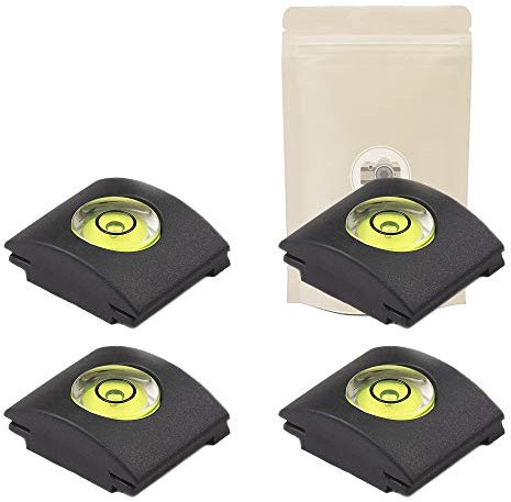 X4 Protège Griffe avec Niveau à Bulle Cache Griffe Flash. Cache Sabot Flash pour Appareil Photo DSLR Protection Niveau a Bulle Photo
