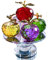 QFkris 5.1 Pulgadas de Altura, Adorno de Manzanas facetadas de Cristal de 5 Colores, Figuras coleccionables de Manzana de Cristal con Base giratoria para decoración de Mesa del hogar