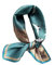 JERLA Damen Herren Schal aus echter Maulbeerseide, quadratisch, 53,3 x 53,3 cm, Blau, Blauer Vogel, 21 x 21