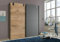 Schwebetürenschrank Cardiff Plankeneiche Nb. Graphit Kleiderschrank Schlafzimmer