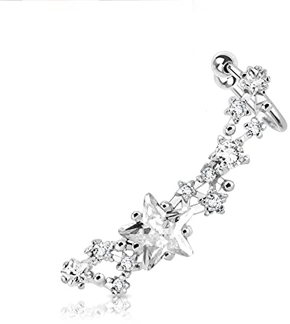 Treuheld® Ear Cuff Ohrstecker mit Sternen und Kristallen
