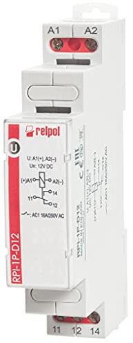 RELPOL RPI-1P-D12-12 VDC 16A Installationsrelais 1 Wechsler, für Schaltschränke, Camping, Gebäudetechnik