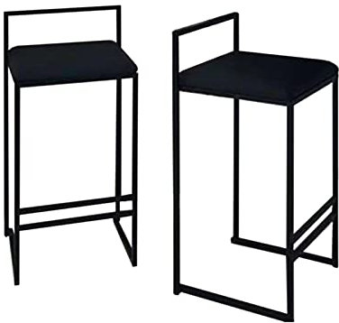 Barhocker Metall Quadratische Barhocker, Nordic Simple Hoher Hocker Mit Rücken, Schmiedeeisen Quadratisches Bein Barhocker Für Küche Freizeit Bartheke (65cm/75cm)