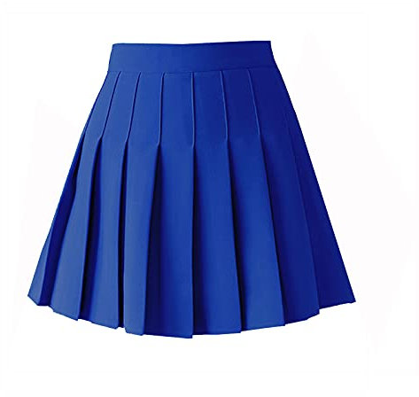 ZHANCHTONG Damen High Waist A-Linie Plissee Minirock Kurz Tennisrock, Königsblau, XX-Large