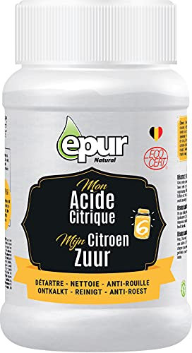 Epur - Acide Citrique, Ecocert 100 % naturel, Idéal pour Détartrer bouilloires et cafetières, Dissout la rouille sur le métal, 400 g