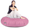 PATCH HOME Patchhome Sitzsack 2 in 1 Sitzkissen Bodenkissen für Erwachsene & Kinder - Gaming mit Füllung Kissen Sessel BeanBag (Ø 125cm, Altrosa)