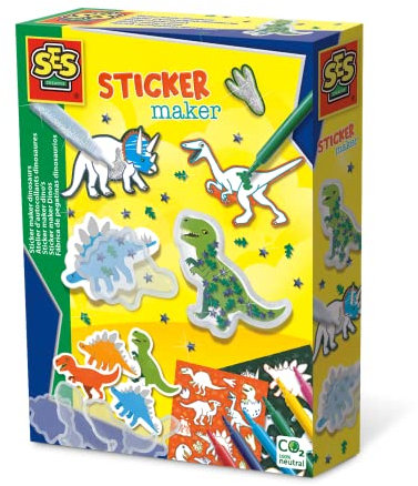 SES Creative 14282 Sticker Maker Dinos, Diverse Farben, Mittel