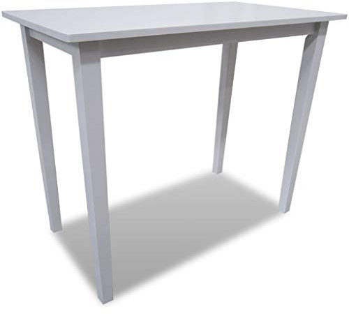Makastle Bartisch Holz Stehtisch Bistrotisch Bartheke Tresentisch Küchentheke Tischplatte aus MDF, Weiß 110 x 60 x 90,8 cm