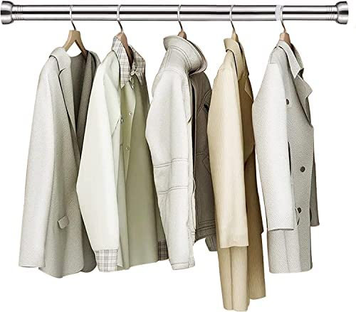 Ausziehbare Kleiderstange, 72-99 CM Garderoben-Stange der Kleiderbügel Verstellbare aus Edelstahl mit Runde Basis Verstellbarer Kleiderschrank Kleiderstange für Schlafzimmer