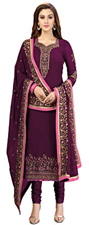 TRENDMALLS Damen Georgette Stickerei Salwar Anzug Set