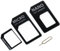 3 in 1 Set Nano SIM Card Adapter Nano to Micro Nano + Micro to Standard SIM Card for Smartphones