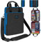 ZINZ Laptop Umhängetasche 12.9-13 Zoll Hülle mit Variabler Kapazität & Riemen,Schultertasche für Unterwegs mit Wertsachen& Notebookfächern, Wasserabweisende Handtasche,Schwarz Blau