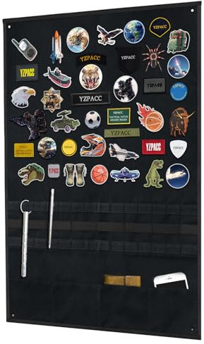 Yzpacc Tactical Patch Display Board Military Patch Holder Panel Foldable Patch Holder Panel Hanging Organizer mit mehreren Pocket für militärische Armee