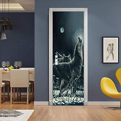 3D Art Adesivi Per Porte Fotomurali Autoadesivi - Animale 80 X 200 Cm - Decalcomanie Per Porte Peel And Stick Vinyl Impermeabile Carta Da Parati Rimovibile Per Porta - Foto Della Porta Della Cam