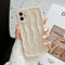 XIZYO Hülle Kompatibel mit iPhone 12, Wasser Ripple Muster Niedlich Curly Wave Rahmen [rutschfest] Silikon Stoßfeste Handyhülle, für Frauen Mädchen Schlanke Weiche TPU Schutzhülle, Off-White