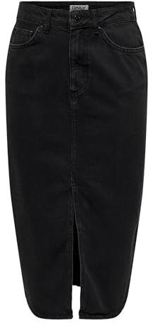 ONLY Onlbianca Midi Skirt DNM Rea Noos Gonna, Nero delavé, L Donna