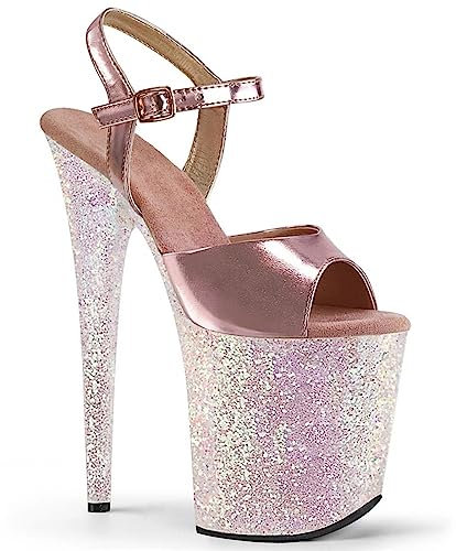 Tacchi Donna Tacchi Alti Sexy 20cm Rose Gold Fine Sandali Per La Pole Dance-Rose Gold||36