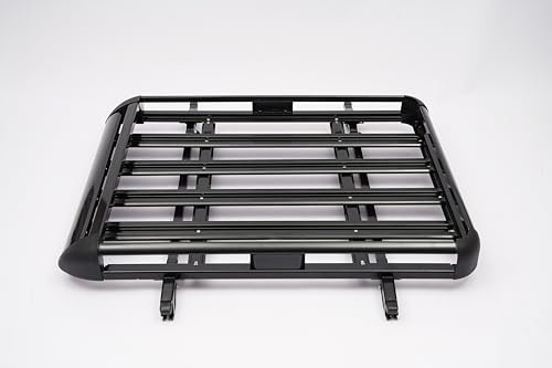 Schwarz Dachgepäckträger aus Aluminiumlegierung und ABS, Belastbarkeit 68KG Gepäckträger mit Geringe Windgeräusche und Nahtlose Verbindung für SUV-Universalmodelle geeignet