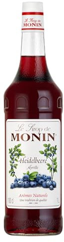 Monin Sirup Heidelbeere (1 x 1,0l) - für kreative Cocktails und Desserts - Heidelbeer - Aroma ohne künstliche Zusätze