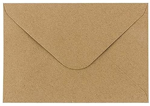 50 Stück Briefumschläge B6, 175x125mm, 120g Vintage Kraft Ohne Fenster - Hochzeit, Geschäft - Kraftpapier