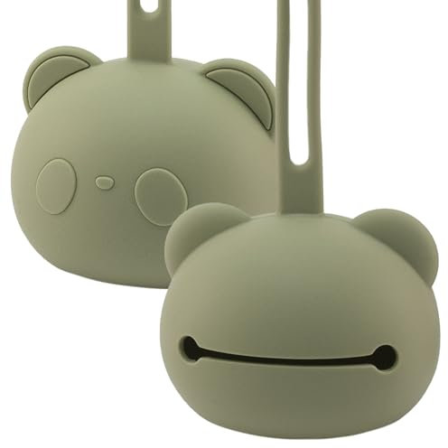 BABYZOCO Porta ciuccio in silicone, astuccio per ciuccio, portasciuccio, porta ciucci, borsa per ciucci, custodia per ciucci, senza BPA, silicone, unisex (verde pastello)