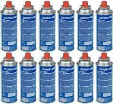 KROWN - Pack de 12 Cartuchos de Gas Butano K-250, 227g para Hornillos Quemadores, Cartucho de Gas para Camping 250, 12 Bombonas