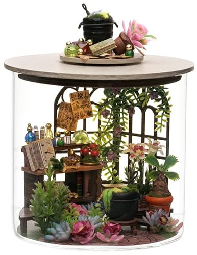 Foyucool DIY Miniatur Haus Bausatz für Erwachsene, Blumenladen | Mit LED-Beleuchtung & Miniatur-Möbeln, Gemütliches Deko-Bastelset, Einzigartiges Geschenk zu Weihnachten & Geburtstagen