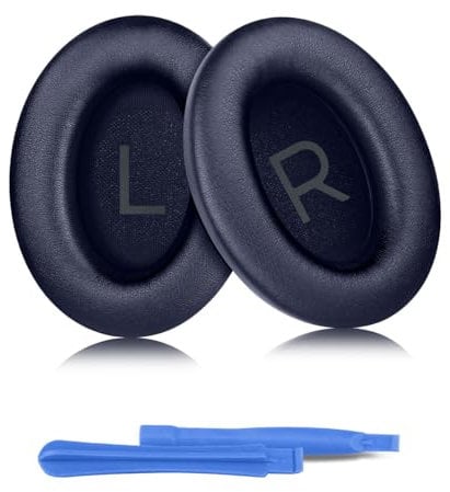 ELZO Ohrpolster für Bose QuietComfort 45 (QC45), Premium Ersatzpolster für QuietComfort SE (QC SE)/New Quiet Comfort Wireless Over-Ear Kopfhörern, Ersatzpolster mit weicherem Protein-Leder, Blau