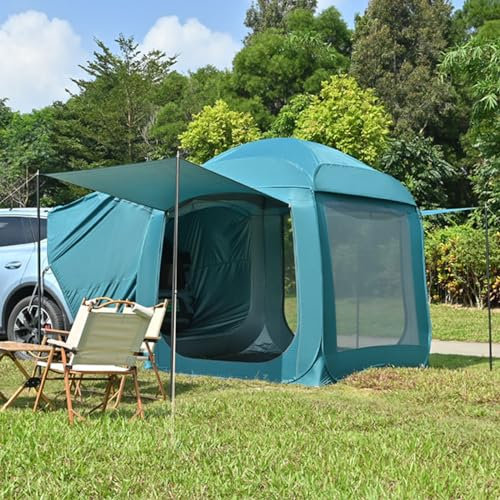 Miuxe Pop Up Car Rear Tent | SUV Car Tailgate Awning Tents for Camping, Portable Big Space Van Trunk Tent Cover, Multipurpose Rear Hatch Tent UV Protection Coating Water Proof