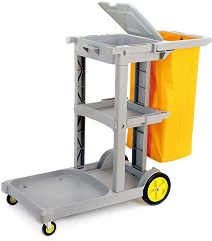 Kommerzieller Reinigungswagen für Garage, Reinigung, Hotel-Restaurant (Cart), DCNGXUKLK, Warenkorb+Deckel