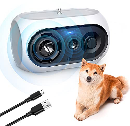 Anti Bell Gerät Hunde, 3 Modi Antibell Ultraschall Gerät, 33 Fuß Stopp Hundebell Gerät, IPX4 wasserdichtes Antibell für Hunde für das Training Großer Kleiner Hunde im Freien und Innenbereich