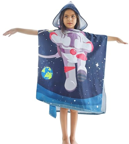 KAKU NANU Hooded Towels for Kids Poncho Girls Dressing Gown Changing Robe Boys and Girls Beach Towel Children Swimming Pool Bathrobe Large