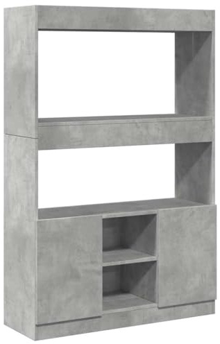 vidaXL Highboard Betongrau 92x33x140 cm Holzwerkstoff