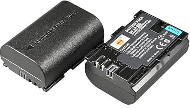 DSTE 2-Pack LP-E6P(7.4V/2400mAh) Battery Compatible for Canon EOS R5 Mark II,R5 2,5DS 5DS R,6D,7D,60D,60Da,70D,80D,90D,7D MarkII,7D MarkIII,XC10,XC15 Digital Camera