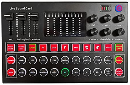 CVNIMV Interface Audio M9 Carte Son Mixeur Vocal en Direct Carte Son USB Externe Carte Son à Effets Multiples Carte mixeur