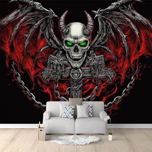 Generic - Schwarz Rot Wandbild Wandtatze Wandtapete Vlies 280x140 cm Gothic Modern Fantasy Modern