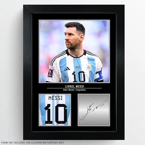 The House of Ember Lionel Messi Signierter Druck, A4, 180 g/m², glänzendes Papier, mit digital reproduzierter Unterschrift, ungerahmt