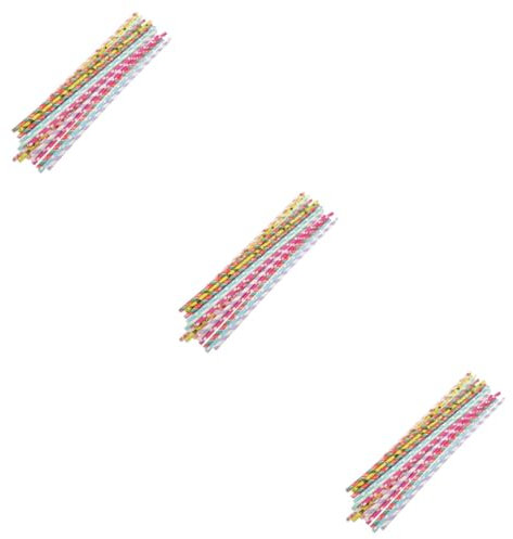 IMIKEYA Set di 3 bastoncini di marshmallow lecca lecca lecca coni di carta di cannucce di carta bastoncini per marshmallow cannucce a strisce cotone zucchero forniture bastoncini di carta da 50 pezzi