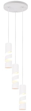 Moderne Cluster Pendelleuchte 3-flammig aus Metall in Weiß, Ø28cm