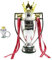 LNGODEHO Silver European Premier England Soccer League Champion Trophy with Keychain for Fan Collectibles Souvenir Home Decor Ornament (16cm/6.3inch)