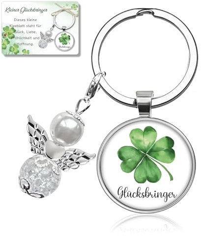 Kleeblatt Schlüsselbringer Glücksbringer, Viel Glück Geschenke zur Weihnachten,Silvester,Firmung,Schulanfang, Kleinigkeiten für Adventskalender Füllung, Kleine Geschenke für Freunde Kollegen Freundin