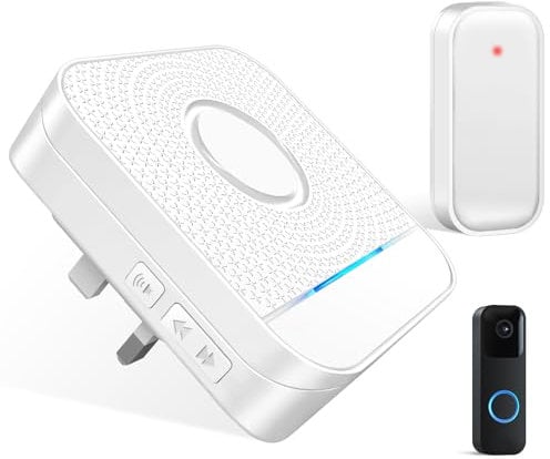 BITIWEND Wireless Doorbell Extender Converts for Blink Video Doorbell 1st & 2nd Gen into Wireless Door Bell with 656 FT Range, 58 Chimes & 0-110 dB Volume Door Chime for Home/Garage/Apartment