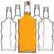KADAX Lot de 10 bouteilles en verre de 500 ml, vides, avec bouchon à vis, petites bouteilles de liqueur à remplir, bouteilles décoratives (doré)