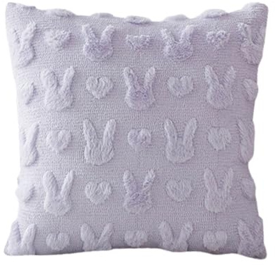 Kashyke Kissenbezug 45x45 Ostern Kissenbezüge Frühling Osterdeko Modern Innen Aesthetic Kissenhülle Ostern 45x45cm Hase Kissenbezüge Osterhase Kissenhülle für Wohnzimmer Sofa (Lila, 45x45cm)